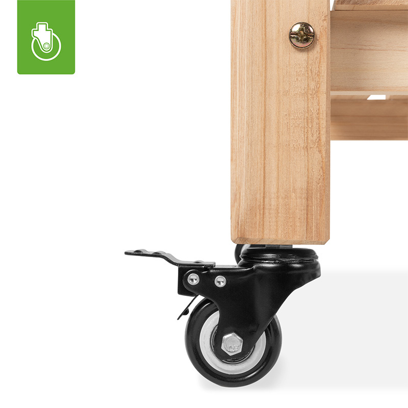Lit de jardin surélevé 48 x 24 x 32 po Jardinière en bois surélevée mobile avec roues verrouillables, étagère de rangement, doublure