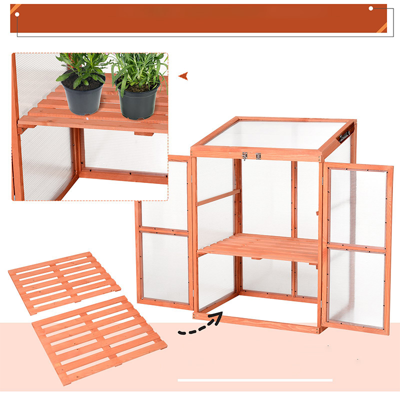 Jardinière rectangulaire à effet de serre avec panneaux en polycarbonate pour garder les plantes au chaud