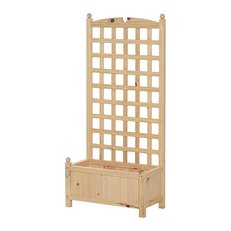 Lit de jardin surélevé de 23,5 po x 11,5 po x 49,25 po avec dossier en treillis et conception et matériaux en bois solides