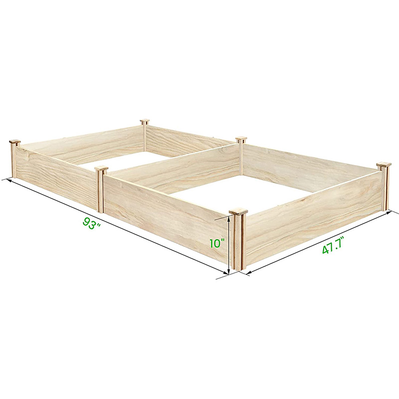 Lit de jardin surélevé 8×4×1FT Lit de jardin en bois Jardinière surélevée Jardin extérieur Kit de lit surélevé pour légumes, fleurs, herbes, jardin, terrasse, en bois naturel