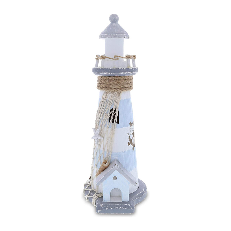 Phare en bois de bateau à voile 10,6' de haut, chambres à thème nautique, phare, avec une décoration d'intérieur