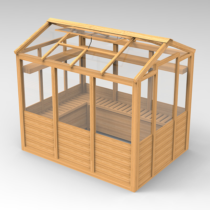 Serre en bois de 6 pi x 4 pi x 7 pi, serre sans rendez-vous, serre extérieure en polycarbonate avec porte, naturel