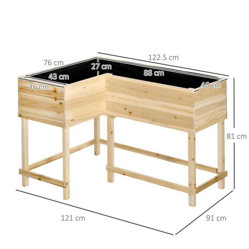 Boîte de jardinière autoportante à 3 niveaux pour lit de jardin surélevé pour légumes, herbes et fleurs