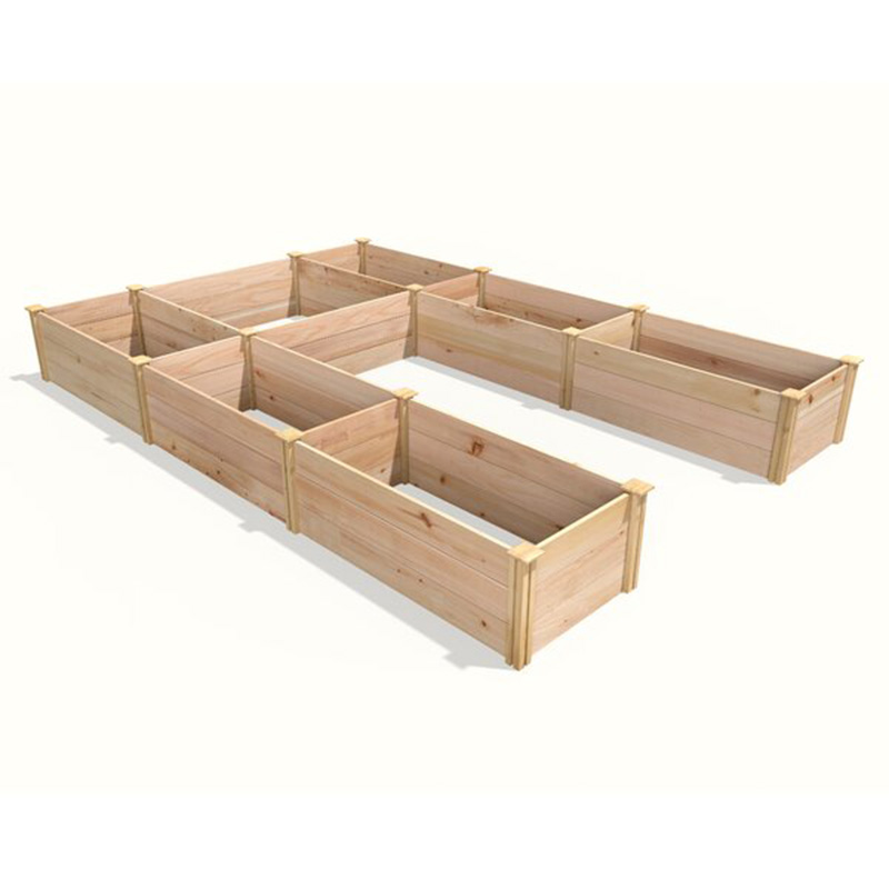 Lit de jardin surélevé 8×4×1FT Lit de jardin en bois Jardinière surélevée Jardin extérieur Kit de lit surélevé pour légumes, fleurs, herbes, jardin, terrasse, en bois naturel