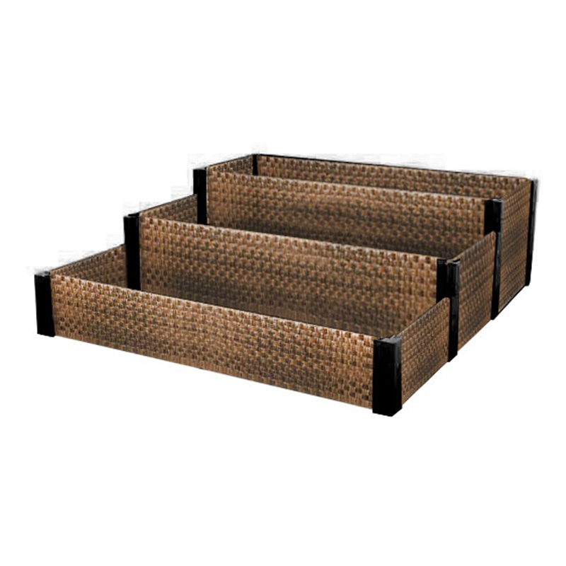 Jardinière en rotin intérieur/extérieur avec support de rangement pour outils en dessous et zone de travail surélevée robuste 71,1 cm H.